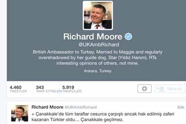 İngiliz Büyükelçi'den Çanakkale Zaferi tweeti