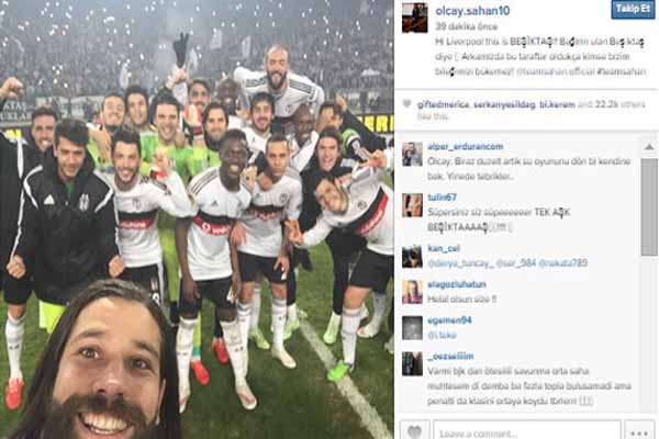 Beşiktaşlı oyunculardan zafer selfiesi