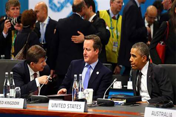 Davutoğlu ve Obama G-20 zirvesinde bir arada