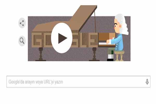Google'dan piyanoyu icad eden Bartolomeo Cristofori anısına özel bir Doodle