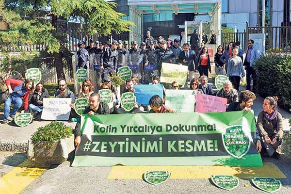 İstanbul'da Soma zeytinliği için eylem yapıldı