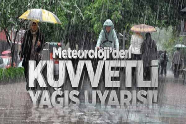 Meteoroloji kuvvetli yağış için uyarıyor