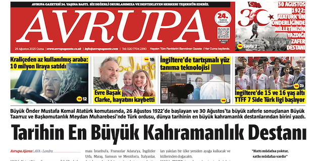 Avrupa Gazete, İngiltere, 29 Ağustos 2025 Baskısı